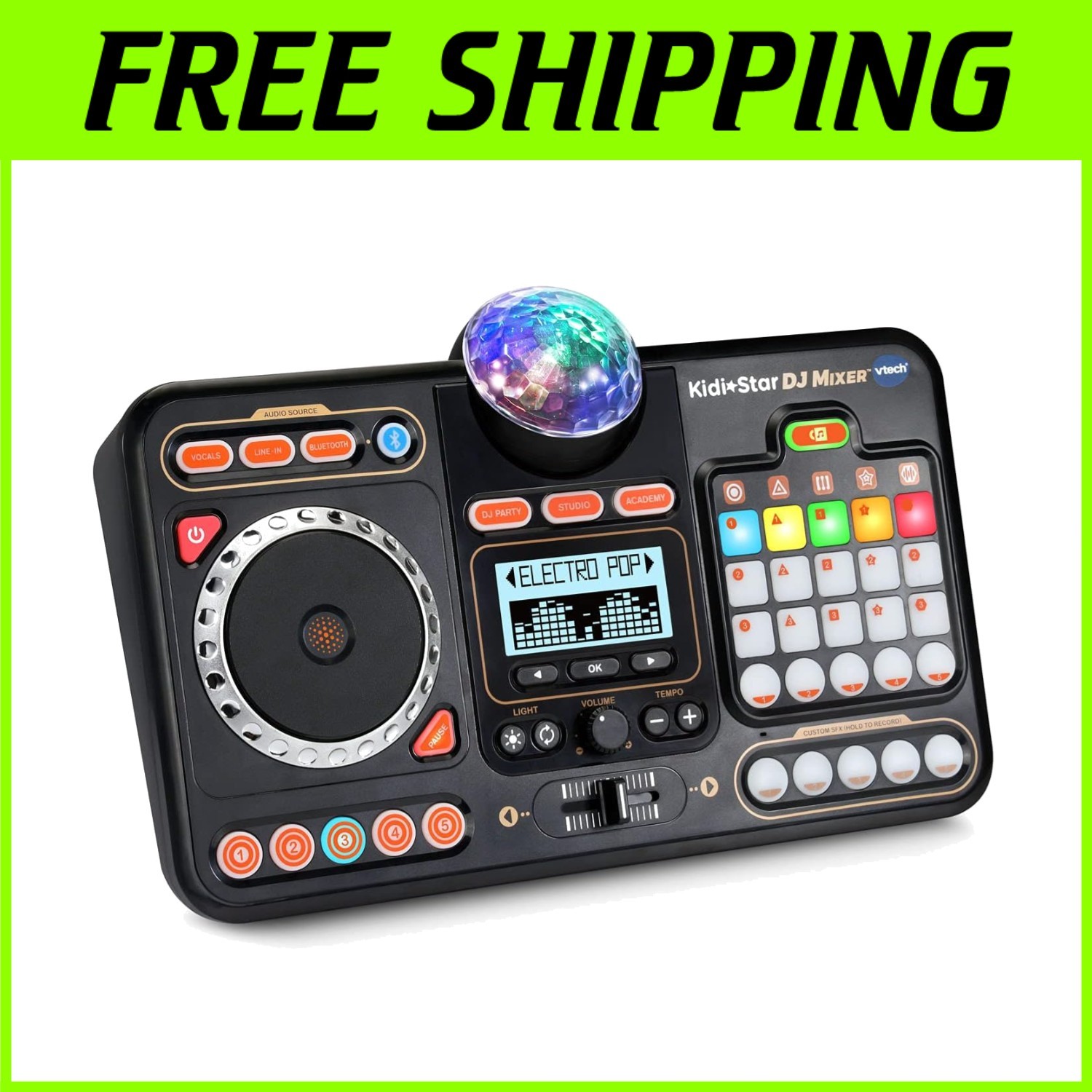 Bluetooth DJ Mixer for Kids: 15 Songs, 2000+ Sounds Free USA Shipping