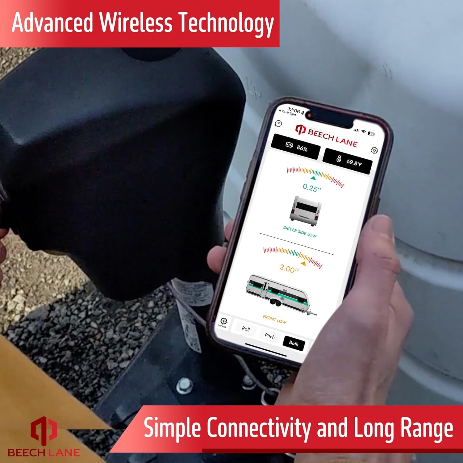 Wireless RV Leveling System, Made in the USA, User-Friendly Black