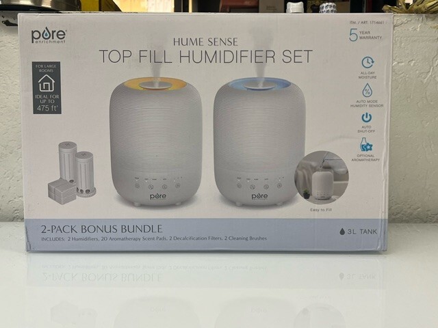 Pure Enrichment Top Fill Humidifier Set Bundle, 2-Pack