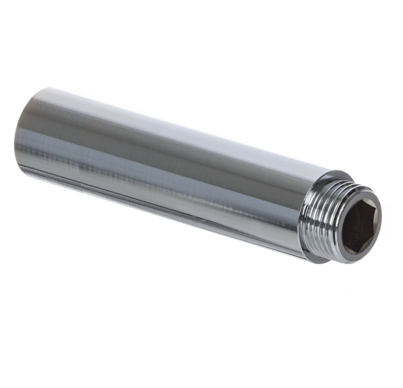 Chrome Shower Arm Extension Fixed Length 1/2" x 100mm Male to Female Joiner