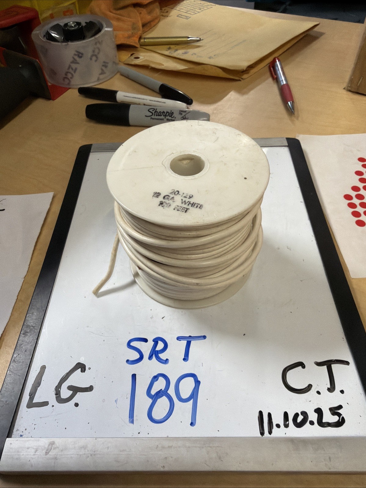 Niehoff Wire , Cable 20-129  White 12 Gauge Wire 100' Roll NOS
