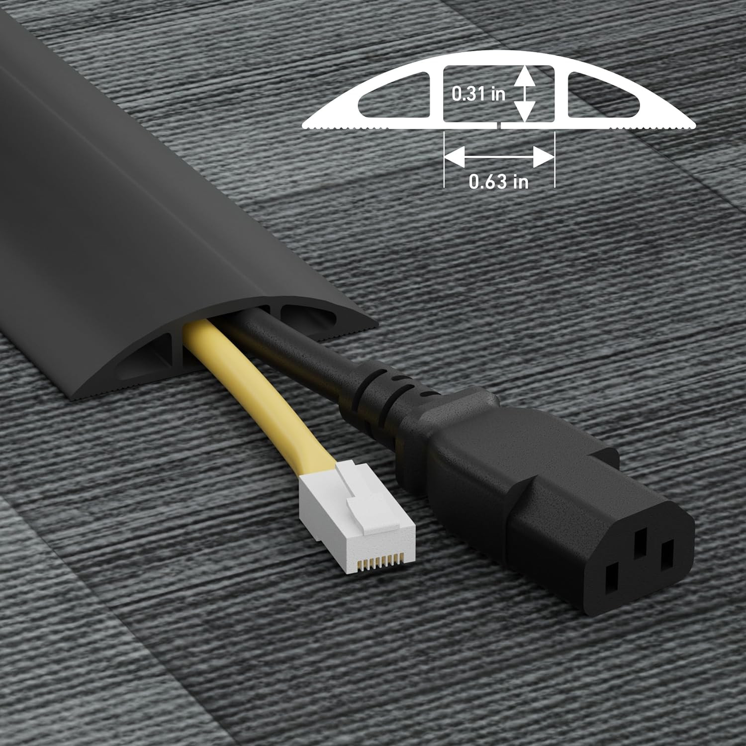 6Ft Floor Cord Cover, Cable Protector, Hide Extension Cords, Protect Cords, Prev