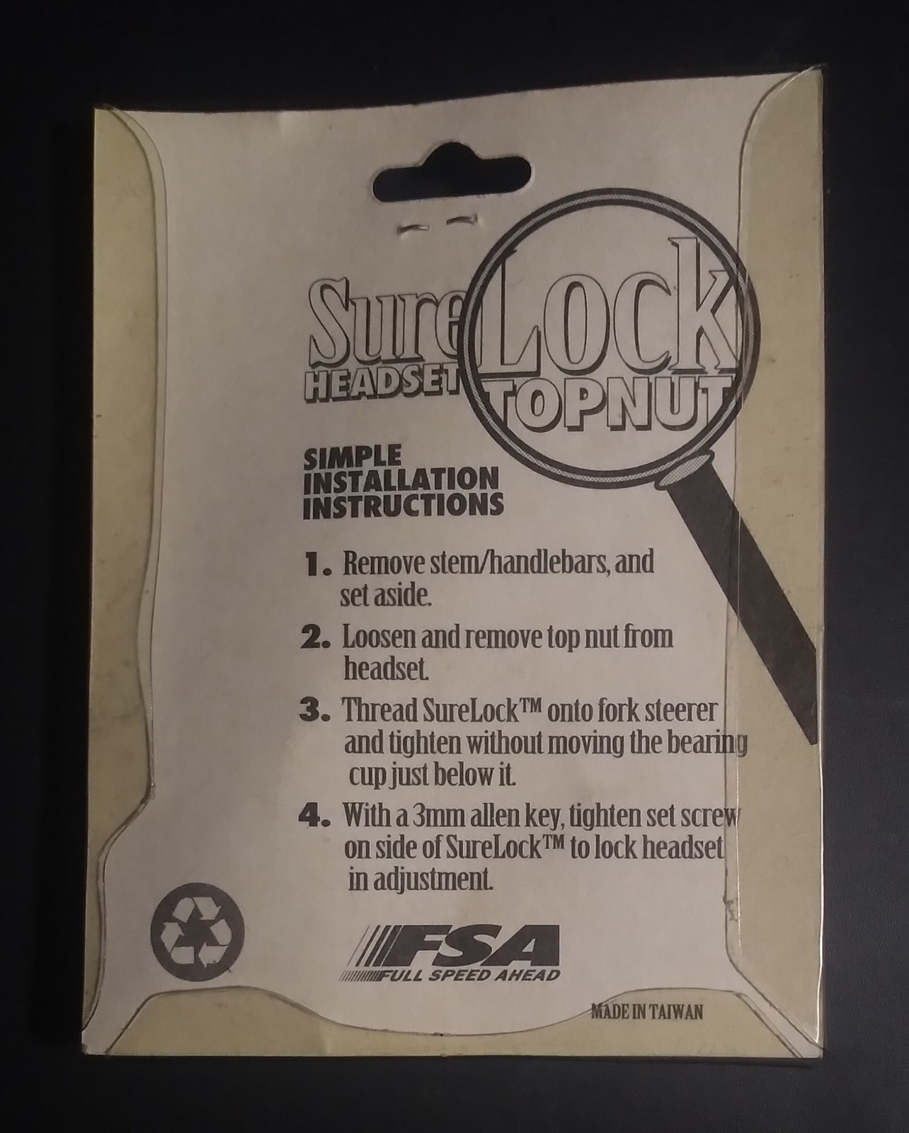 NOS Vintage FSA SureLock Headset Top Lock Nut