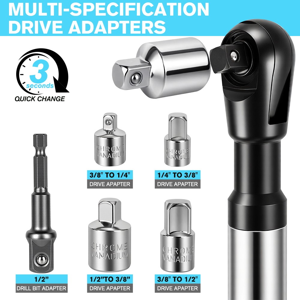 1/2" Offset Extension Wrench, Impact Ratchet Extender for Electric Drill Tools