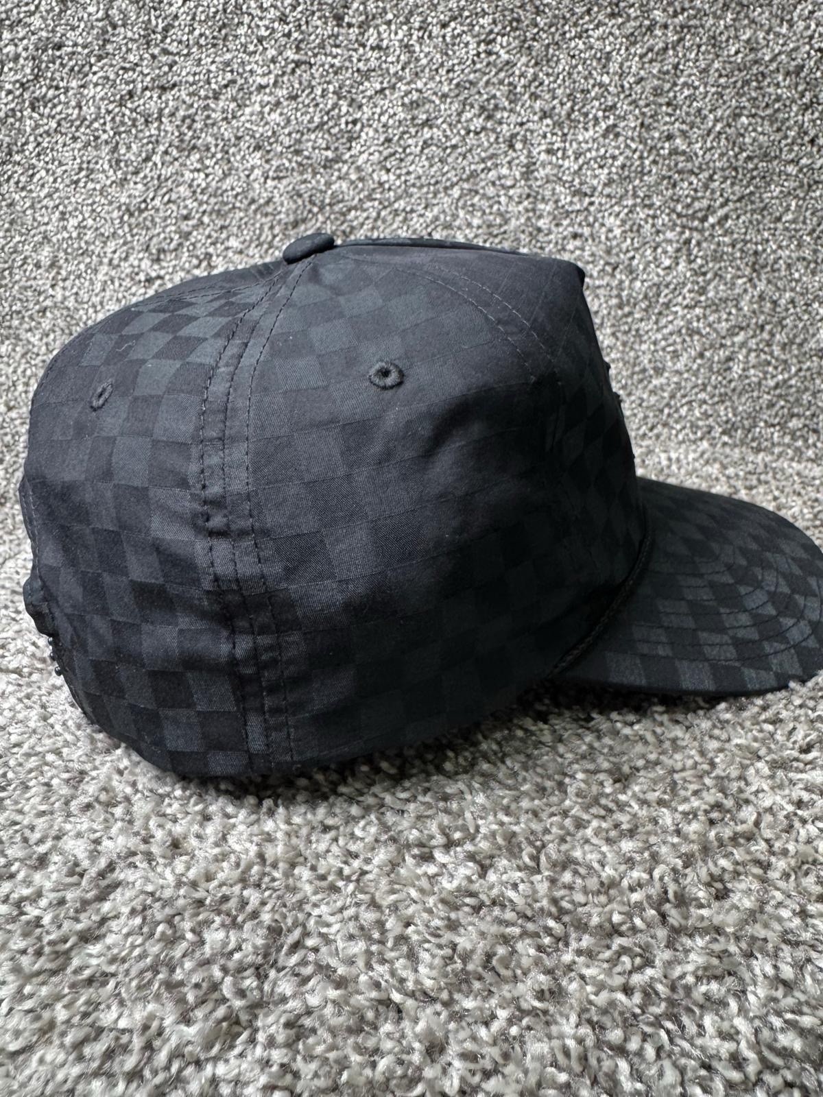 Travis Matthew Hat Cap Snapback One Size Black Checkered Adjustable Golf Cart