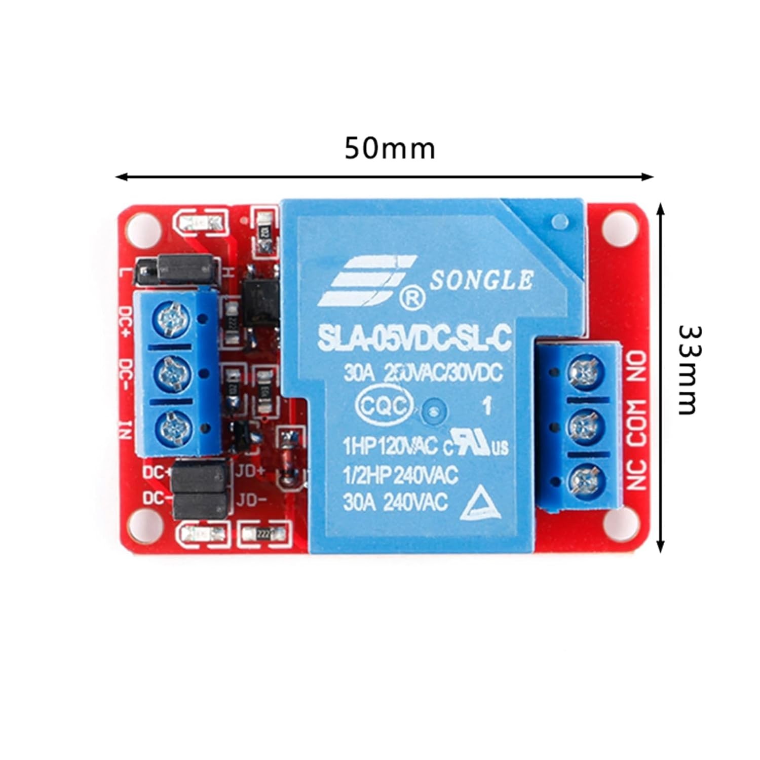 Versatile 5V 30A Relay Module with Optocoupler Isolation for Smart Home Systems