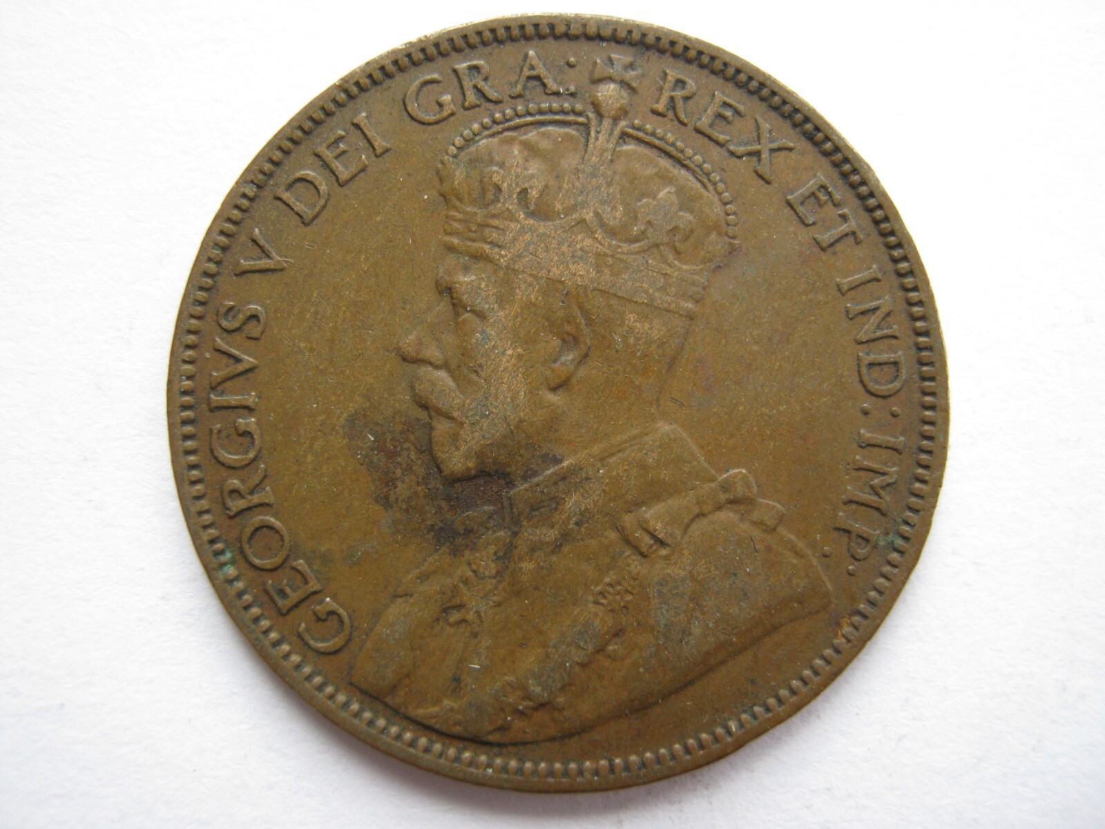 Canada Newfoundland 1917 bronze Cent VF Obv stain