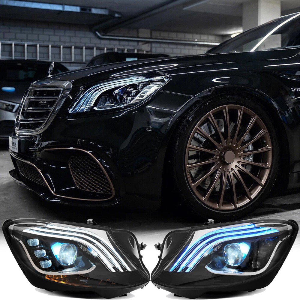 FULL LED Headlights Upgrade 2018+ OE Style DRL For 2014-17 Mercedes Benz S-Class
