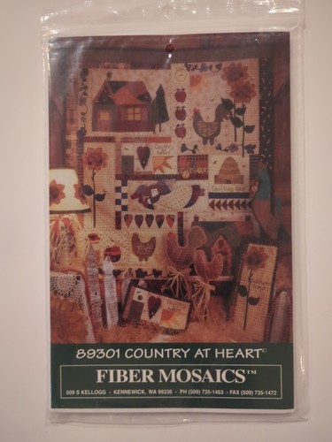 Fiber Mosaics 89301 Country At Heart Quilt Pattern Country Farmhouse Decor UC