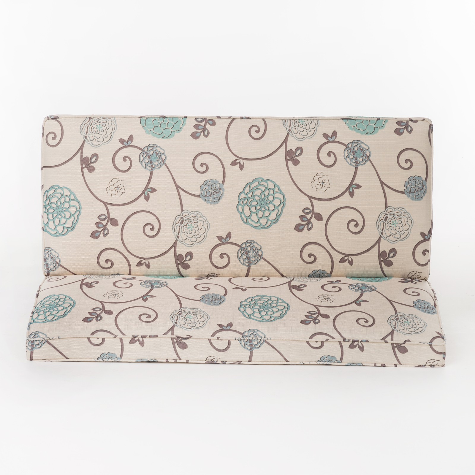 50'' Upholstered Loveseat|White and Blue
