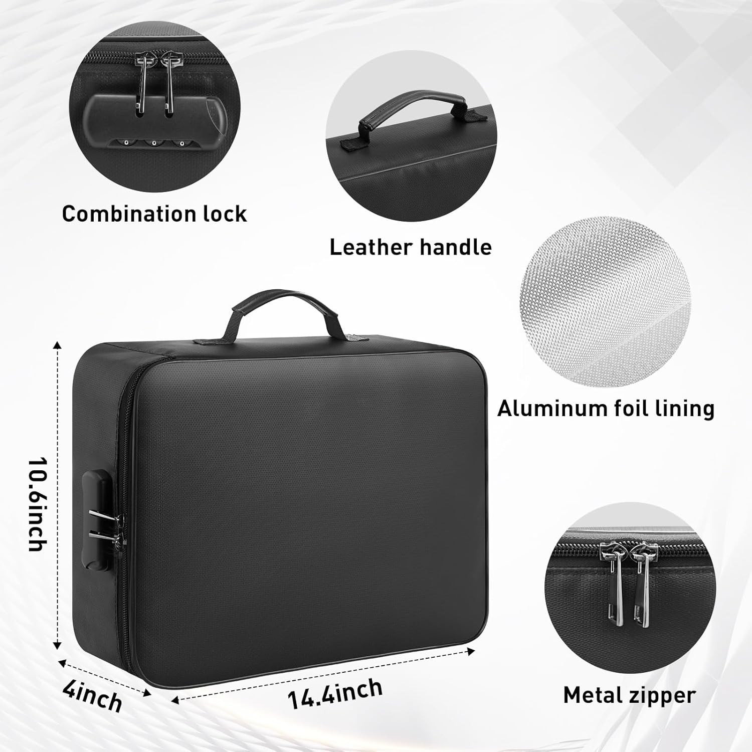 3-Layer Fireproof Document Box with Lock File Storage Box Waterproof Safe Bag US