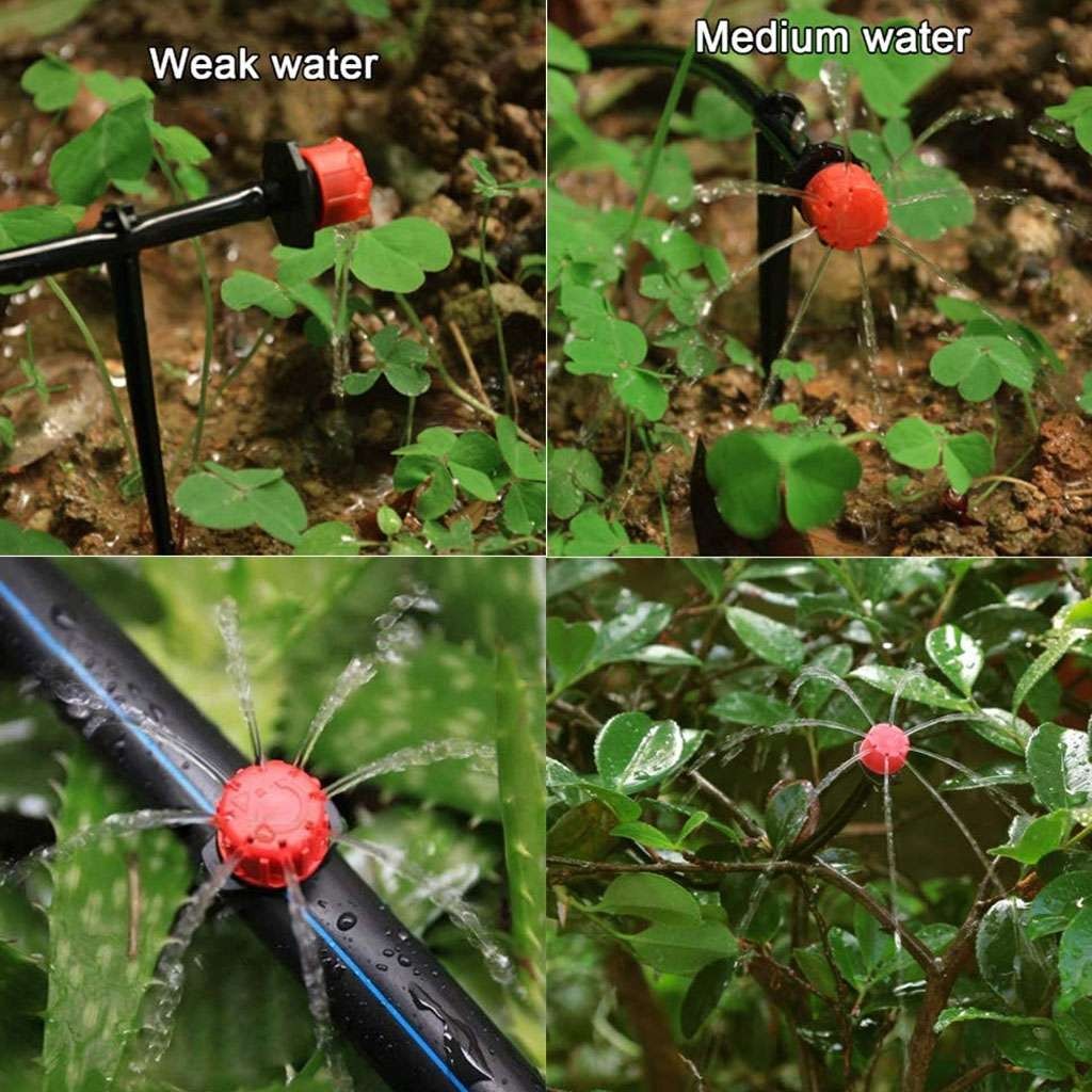 100X Adjustable Emitter Dripper Micro Drip Irrigation Sprinkler Watering System