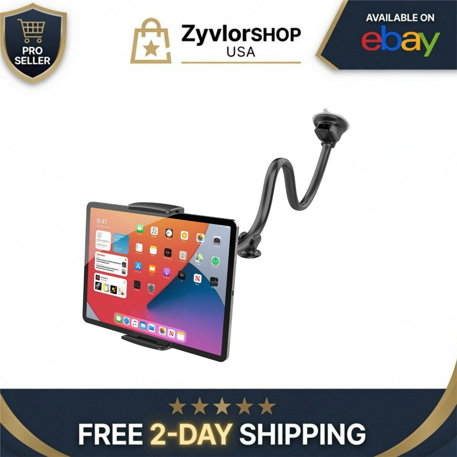 APPS2Car Tablet Car Mount Holder for iPad | Strong Suction Cup