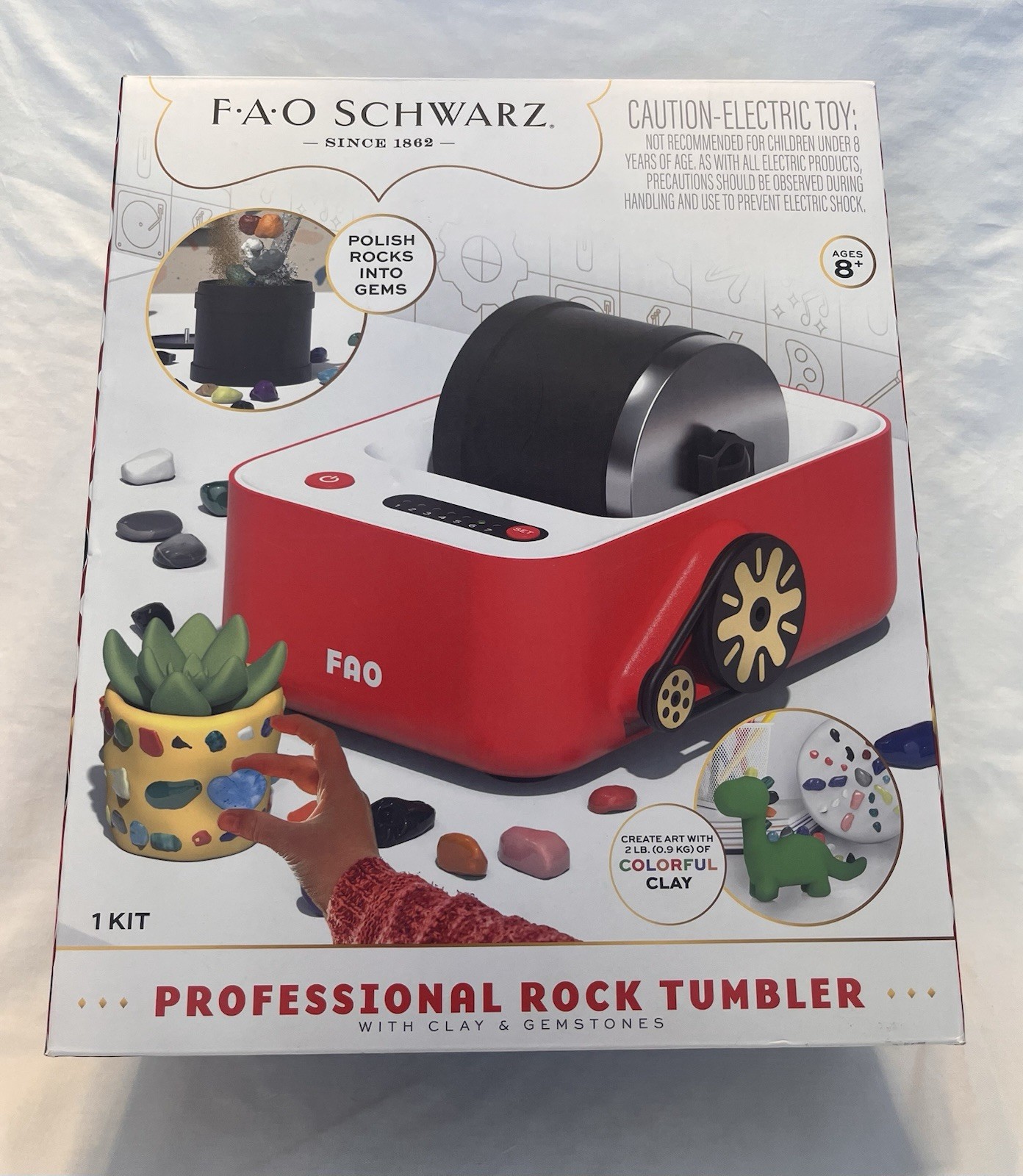 FAO Schwarz Toy Kids' Rock Tumbler with Clay and Gemstones - 22pcs