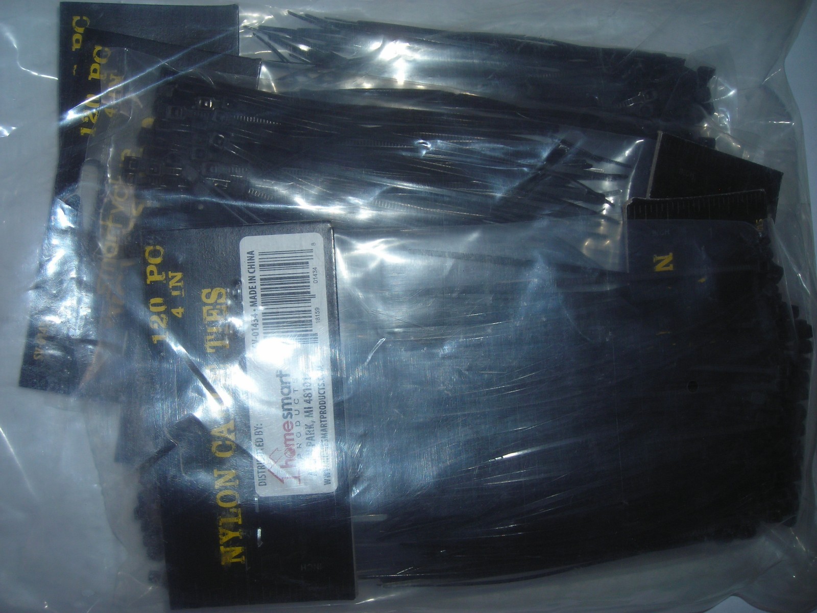 6 Pack - Smart Value Plastic Ties 120 pack x 6 , 4'' inch 720 pcs total BLACK