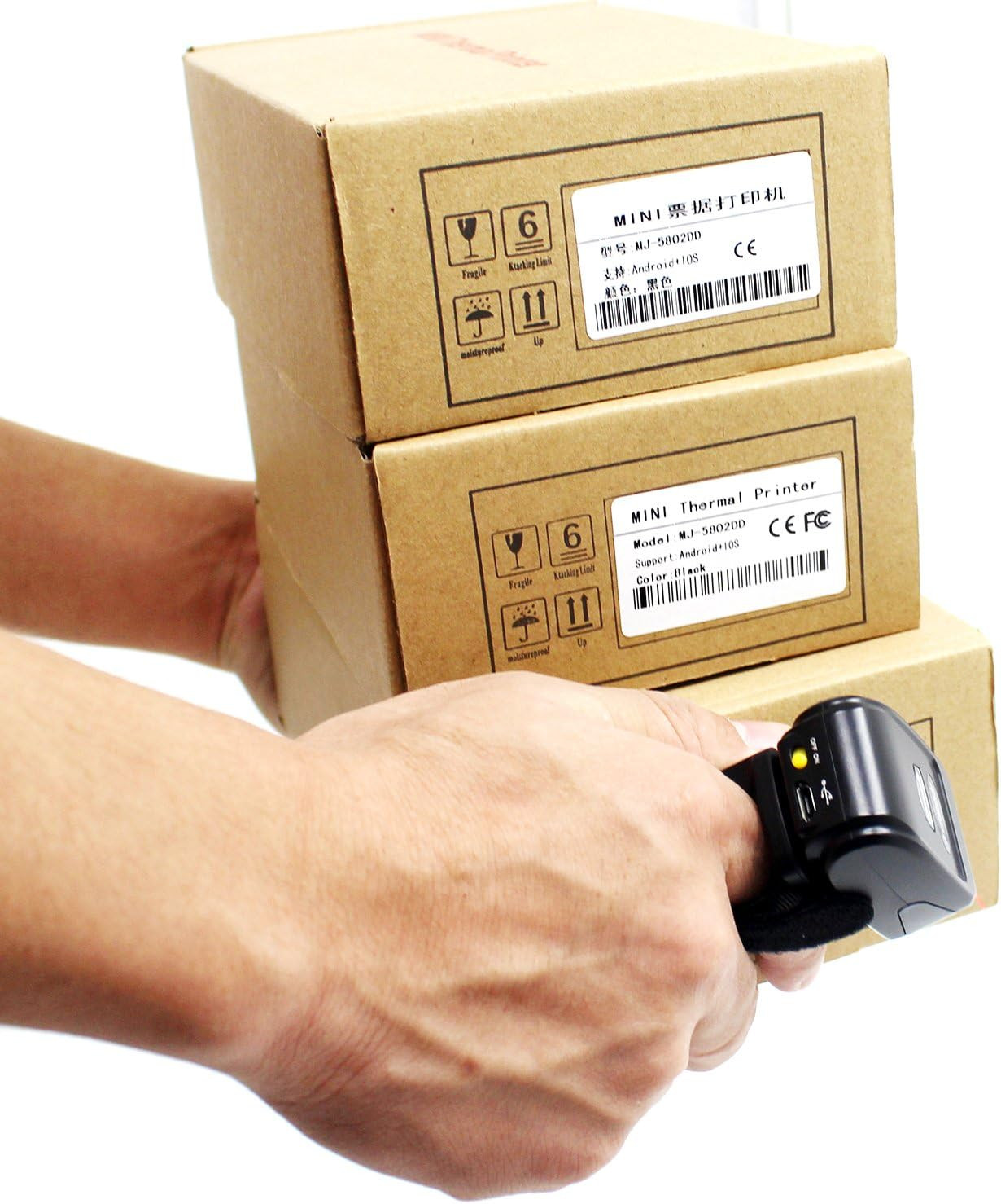 Bluetooth Ring 1D 2D QR Barcode Scanner,Wearable Wireless Finger Mini Bar Code