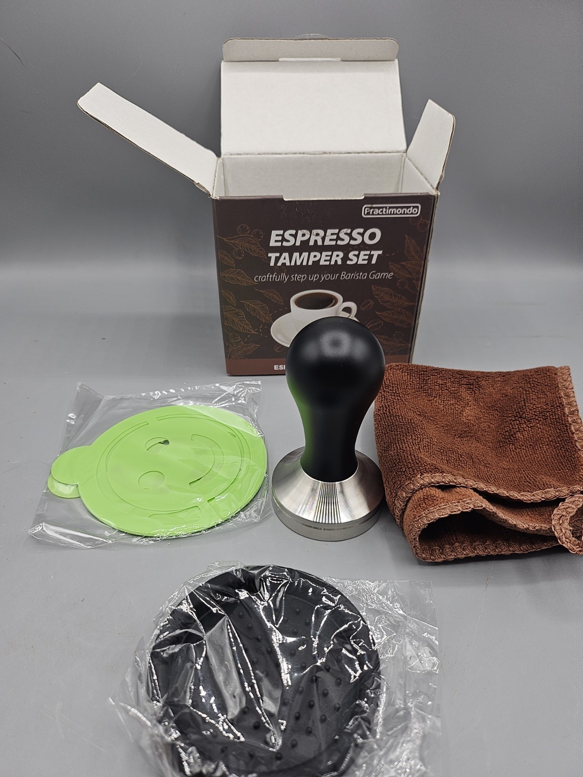 Practimondo Espresso Accessories Wood Handle Tamper Set