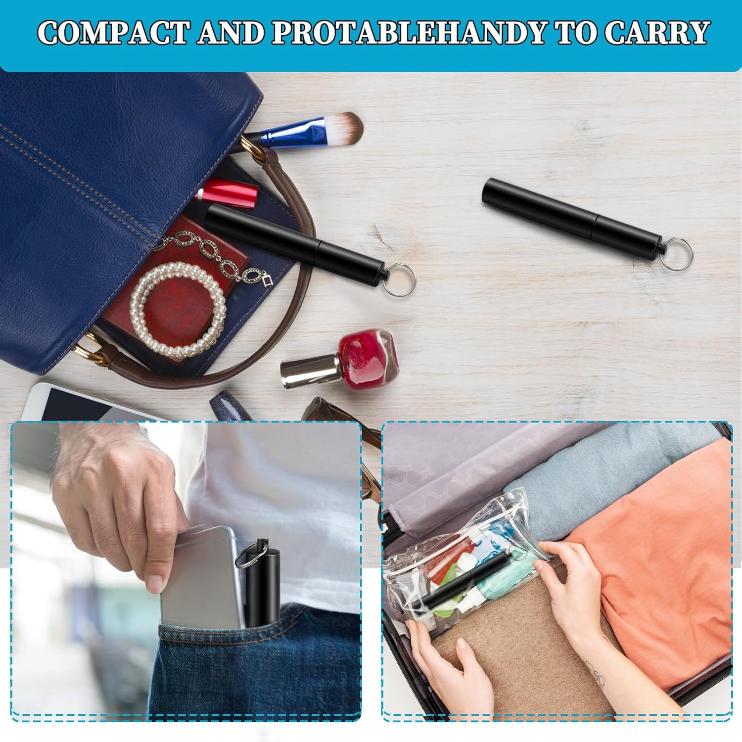6 Pcs Portable Toothpick Holder Airtight Aluminum Metal Joint Tube Storage Wa...