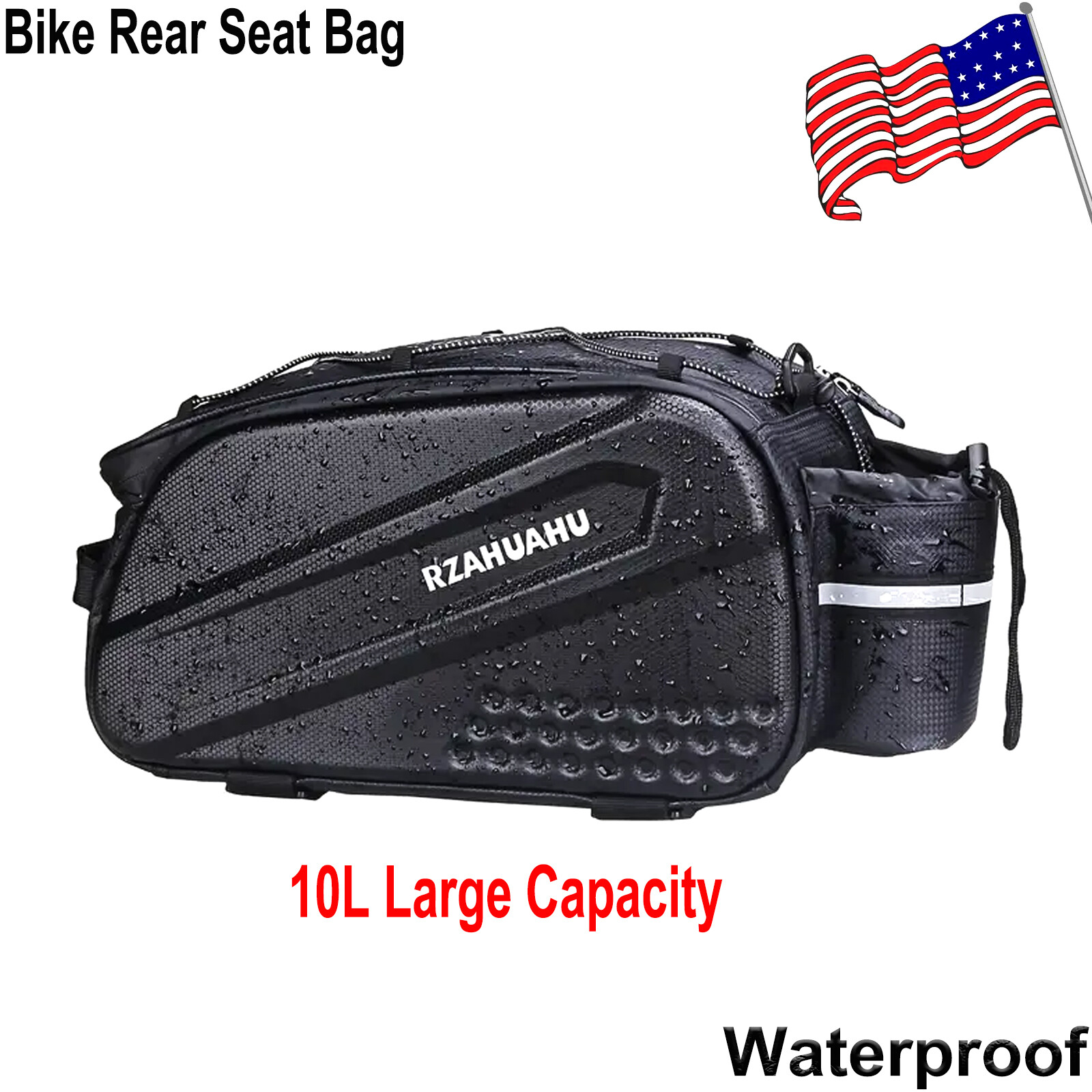 1pc 10L Large Capacity Waterproof Road MTB Bike Rear Seat Bag Pannier Rack Bag
