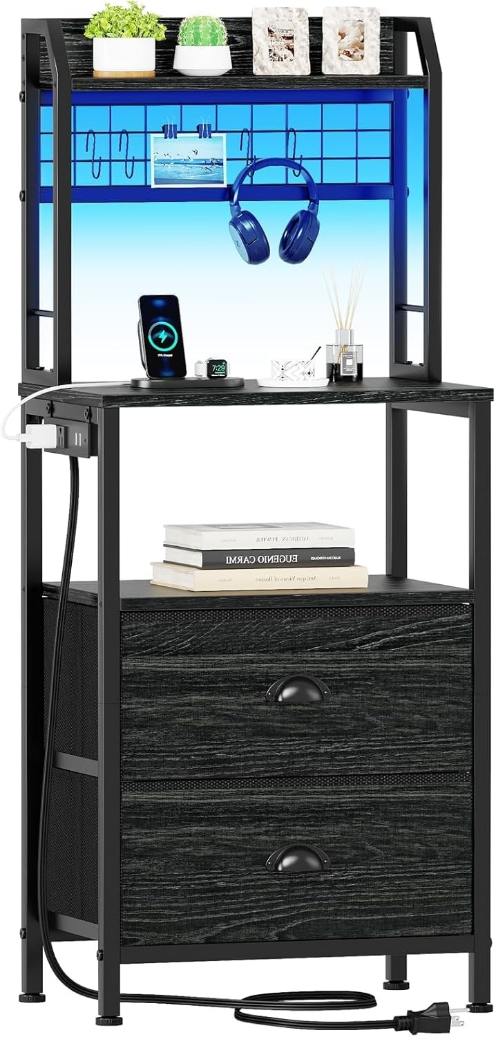 Furologee 40'' Tall 15.55 inches x 11.60 x 39.57 inches, Black Oak