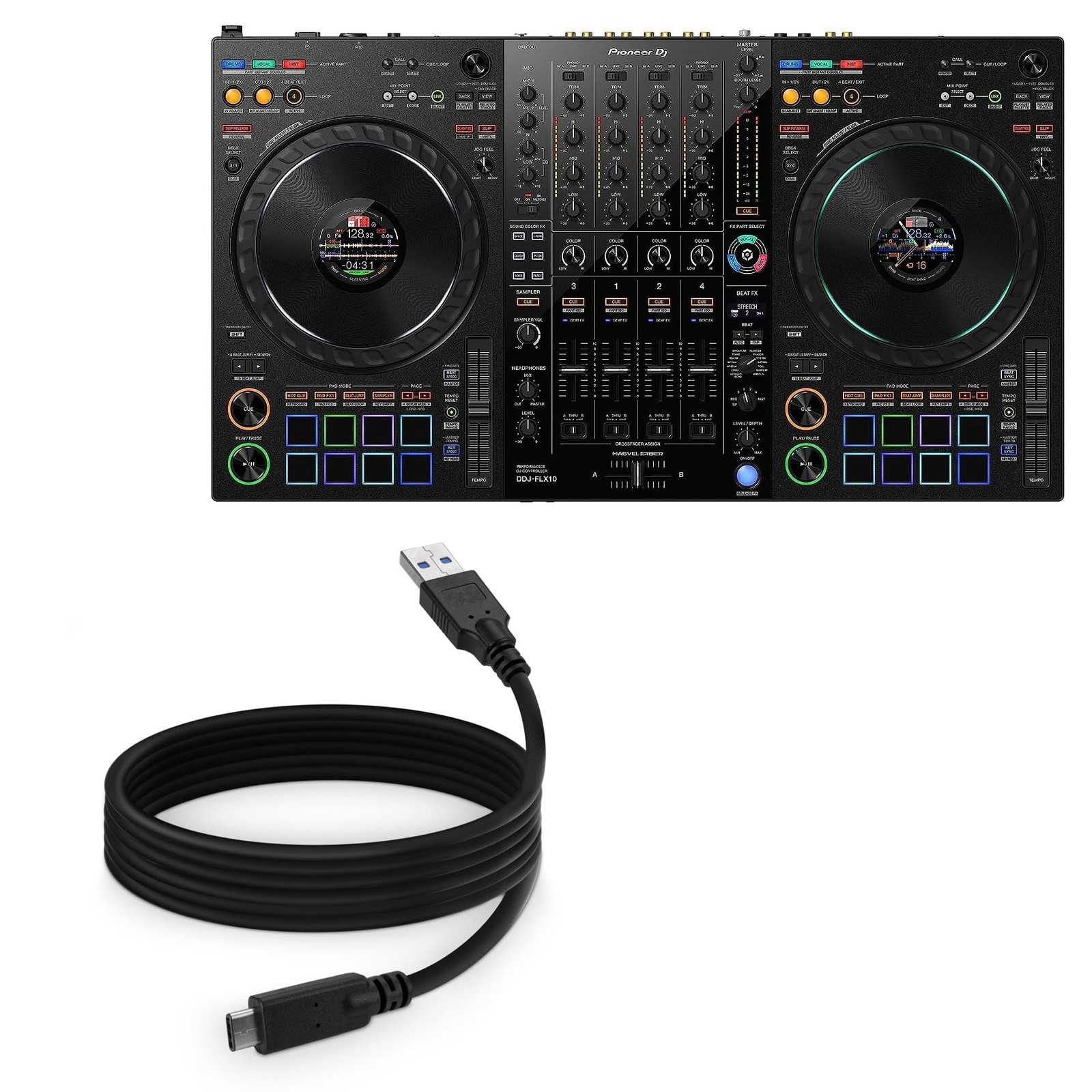 BoxWave Cable Compatible with Pioneer DJ DDJ-FLX10 - DirectSync - USB 6 Foot