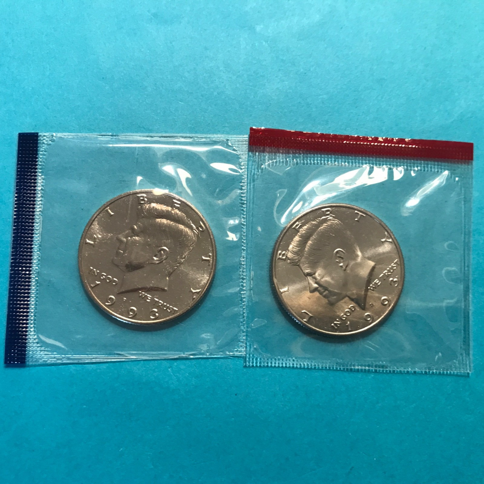 1993 P&D Kennedy Half Dollars UNC  Mint Cello   FREE SHIP