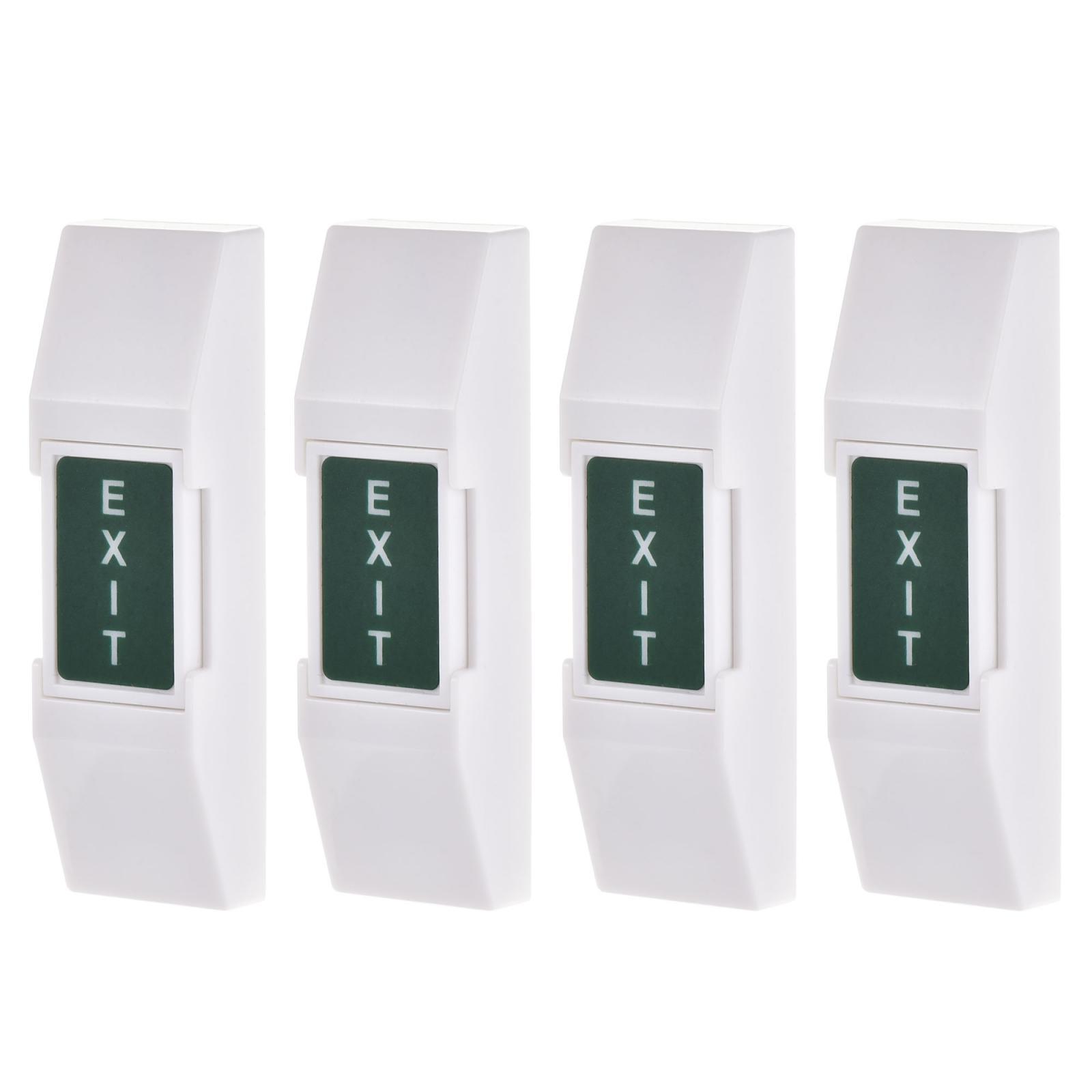 4pcs Push to Exit Button Release Switch PC Panel 12V 3A White 76mmx23mm