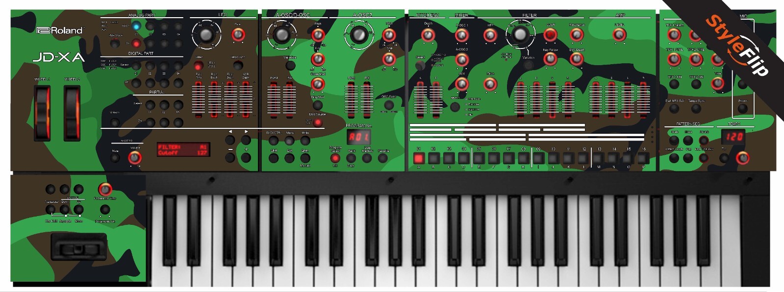 Roland JDXA Skins | Green Camo | Protective Decal | StyleFlip Skins