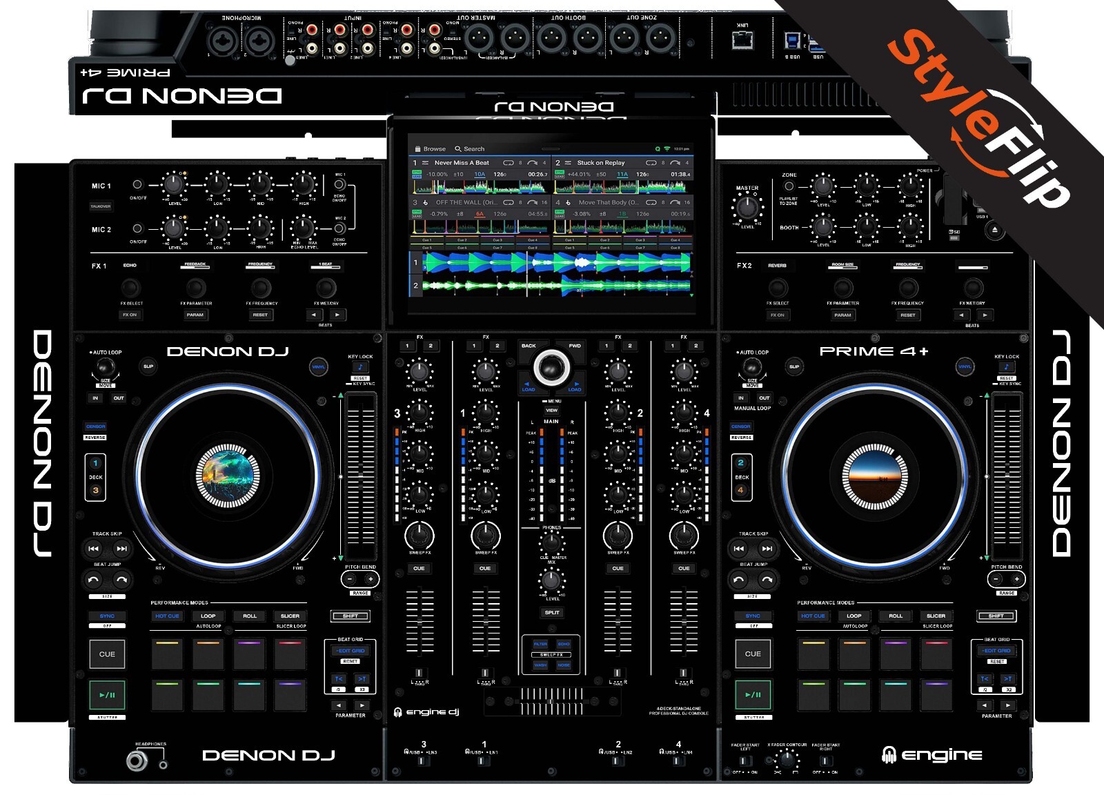 Denon Prime 4+ Skin | Color Black | Protective Decal | StyleFlip Skins
