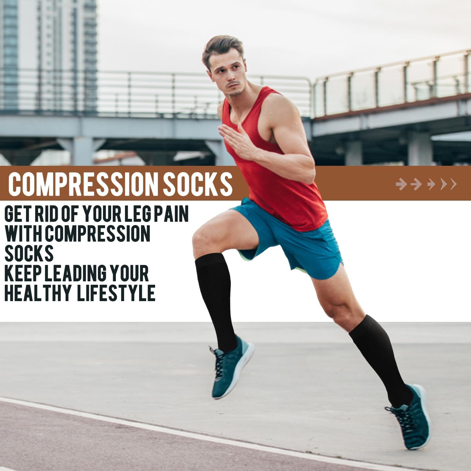 ACTINPUT Copper Compression Socks Men & Women 4 Pairs,Best Support for Nurses,Ru