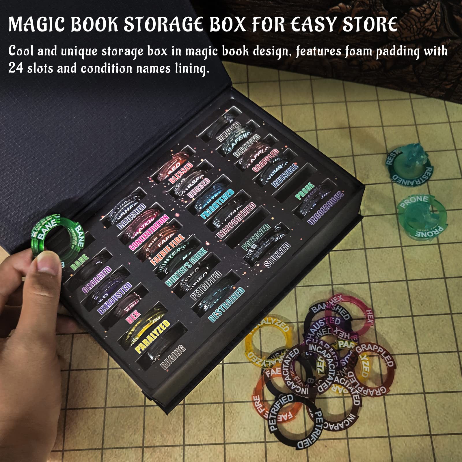96 PCS Condition Rings Status Effect Markers for DD, Pathfinder, RPGs
