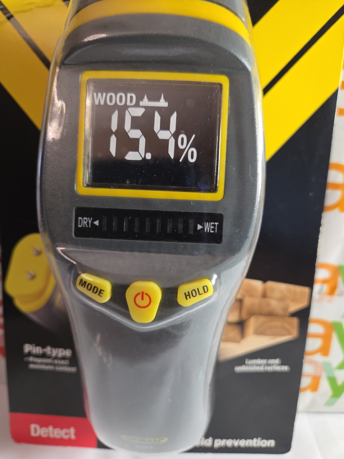 GENERAL Pin-Type Digital Wood Moisture Detect Meter LCD Screen