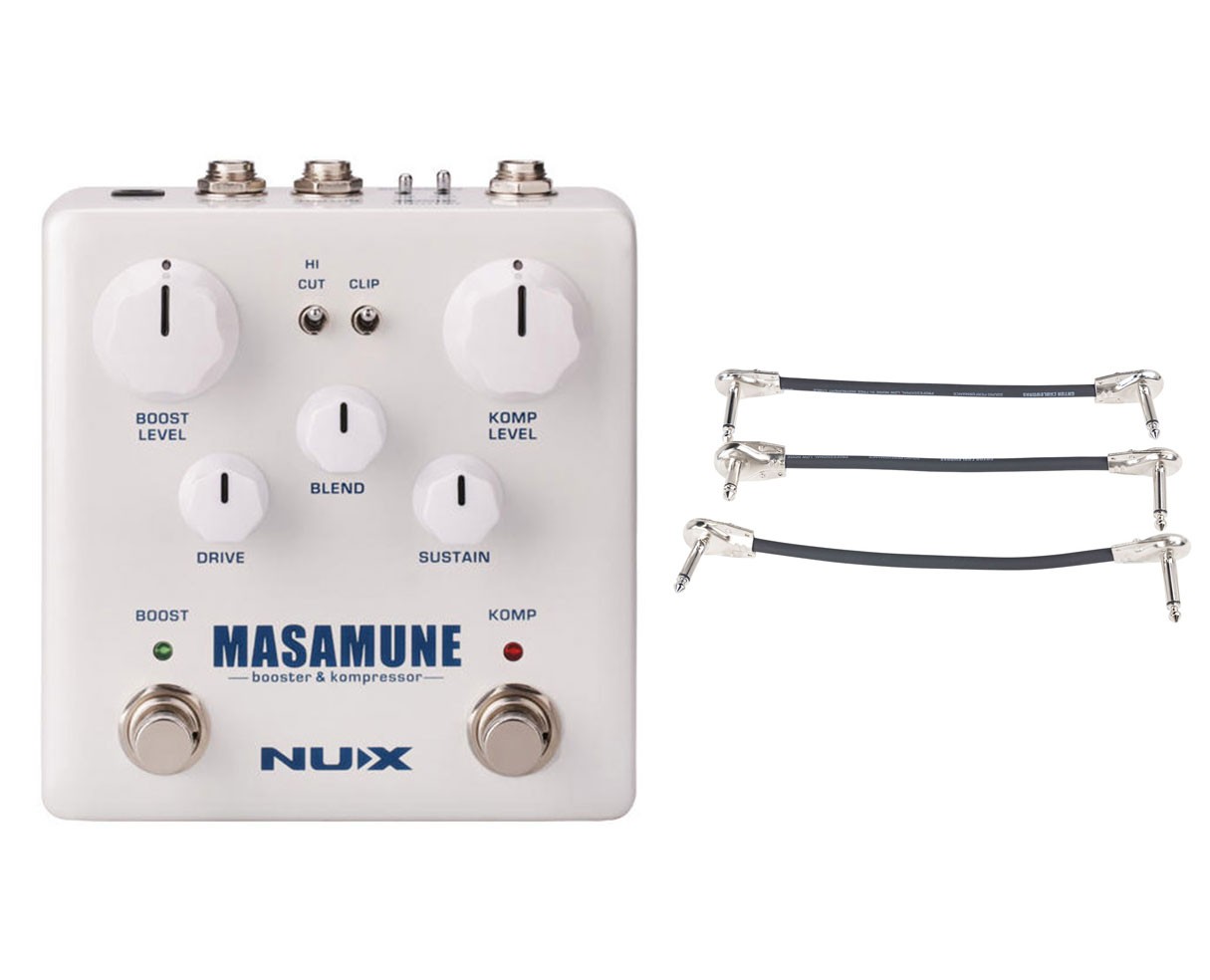 NUX NBK-5 Masamune Boost & Compressor + Gator Patch Cable 3 Pack
