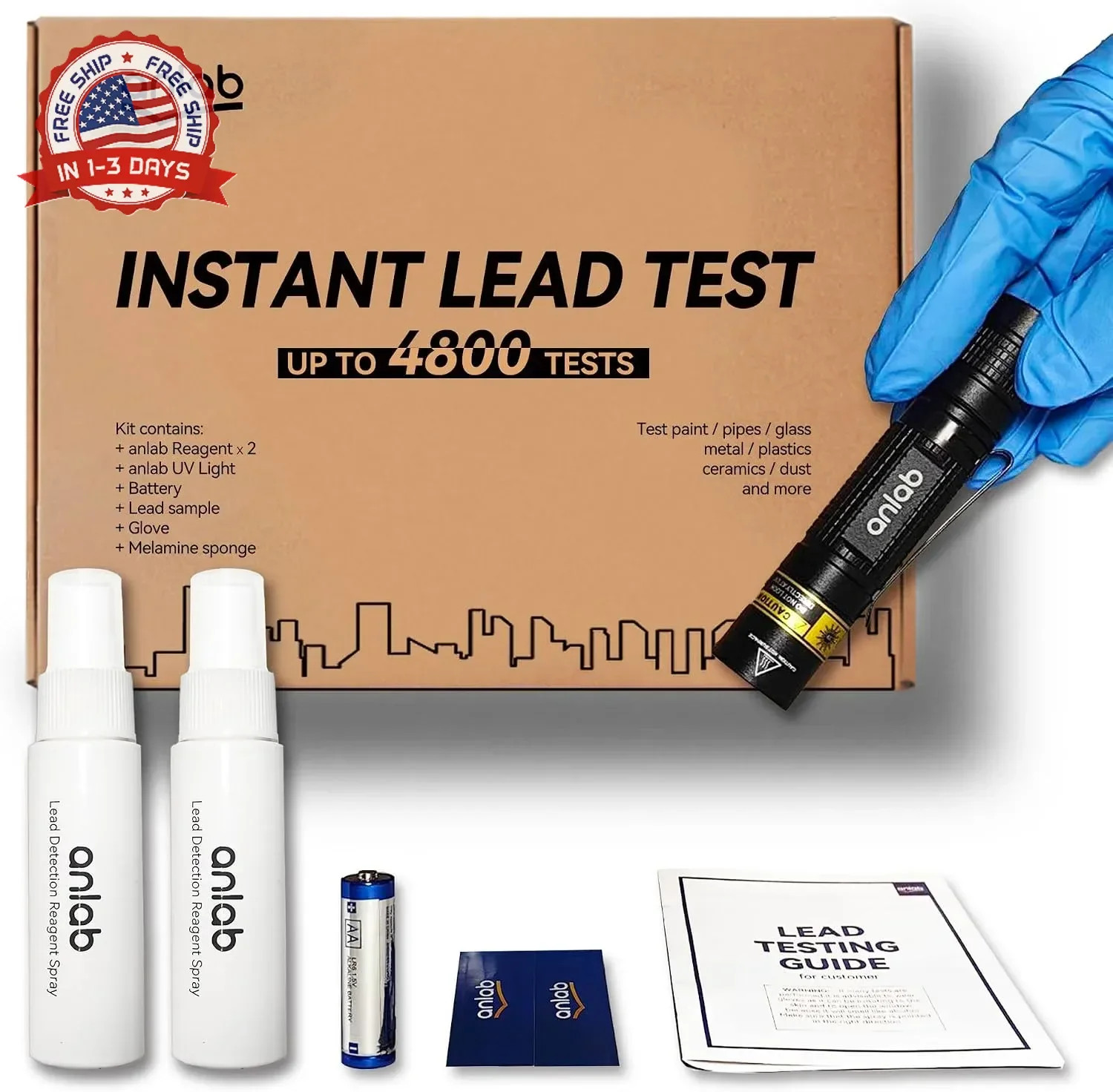Lead Test Kit for Paint, Ceramics & More | Instant Lead Test | Up to 4800 Uses|