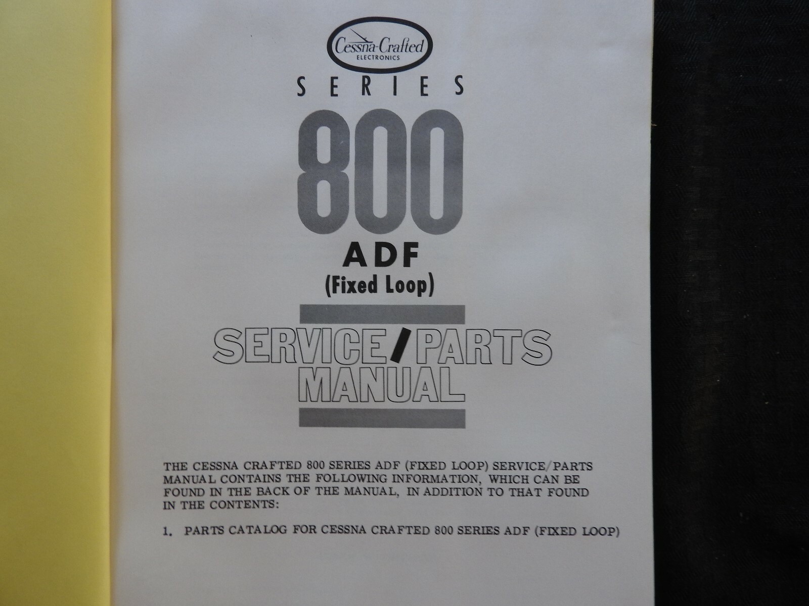 1965-66 CESSNA 800 ADF AUTOMATIC DIRECTION FINDER FIXED LOOP SERVICE PART MANUAL