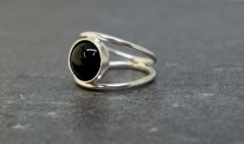 Black Onyx 925 Sterling Silver Band& Statement Ring Handmade Ring All Size-q-19