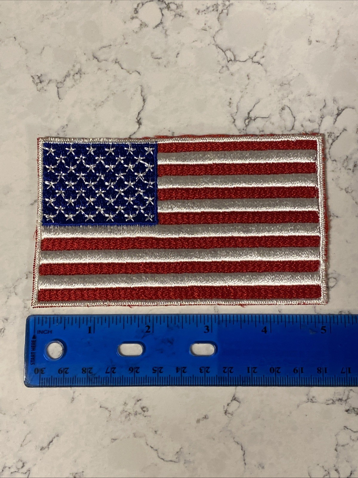 Jumbo 3x5 American Flag Patch Full Color White Border USA
