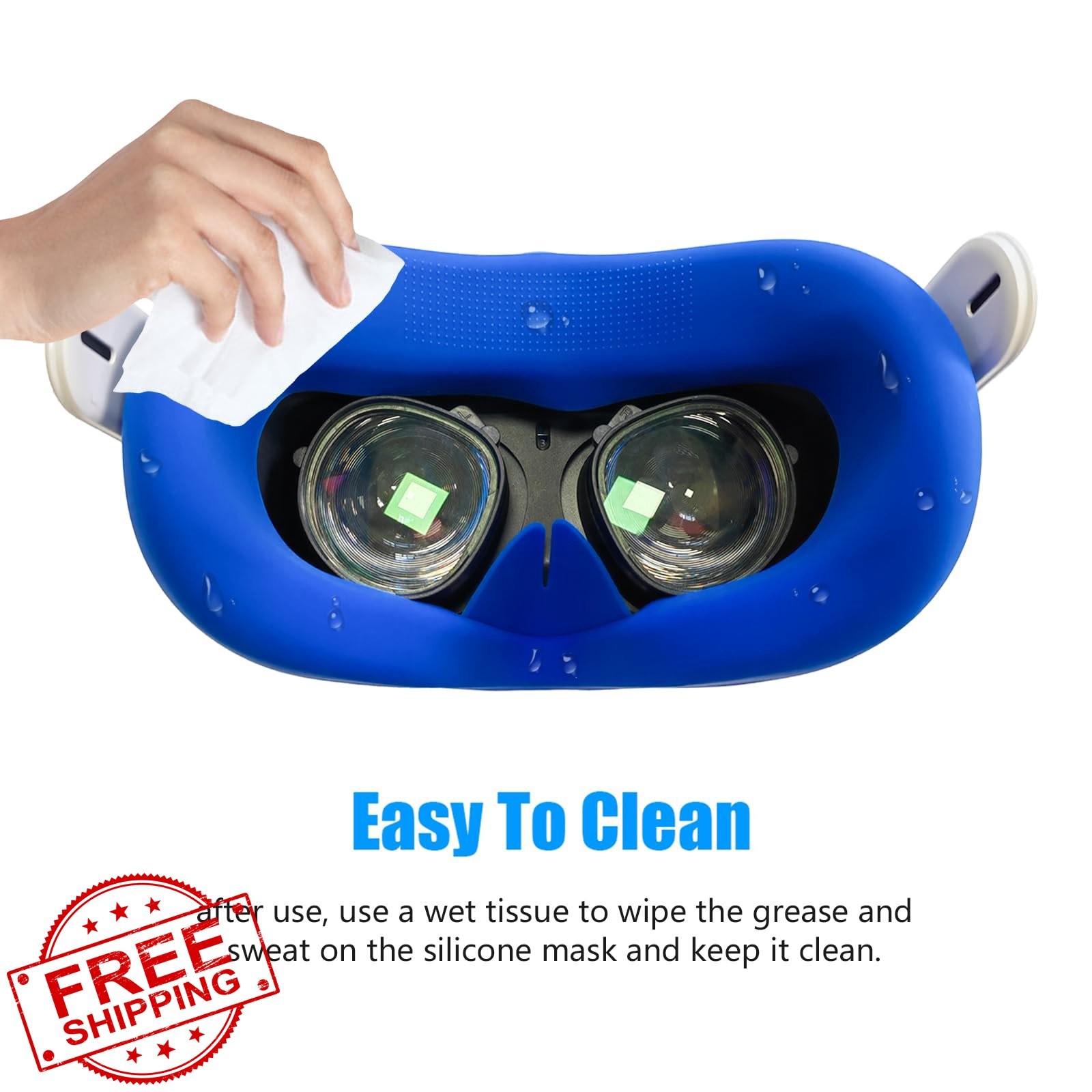 LEABBY 4Pcs VR Silicone Face Cover Oculus Quest 2