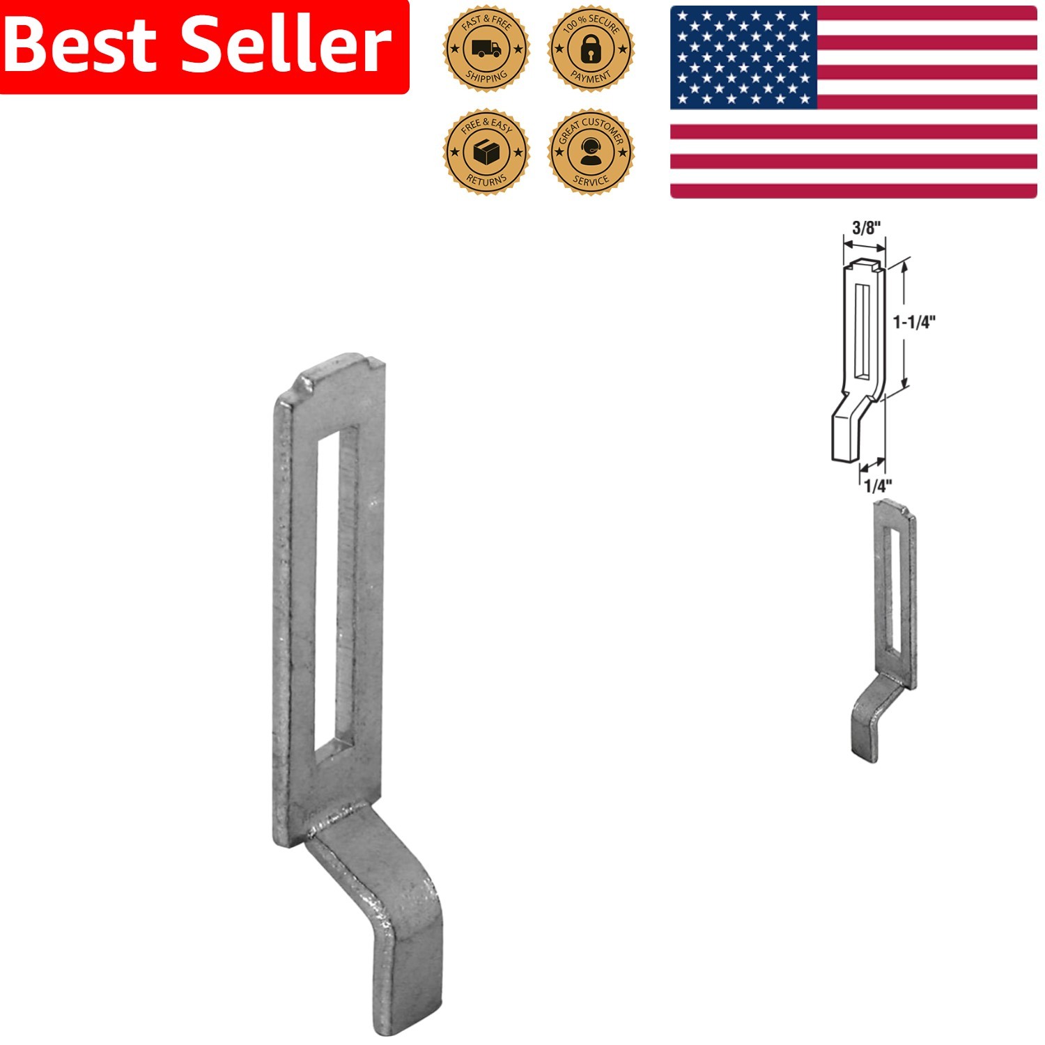 Zinc-Coated Adjustable Sliding Screen Door Latch - 2 Pack for Added Security