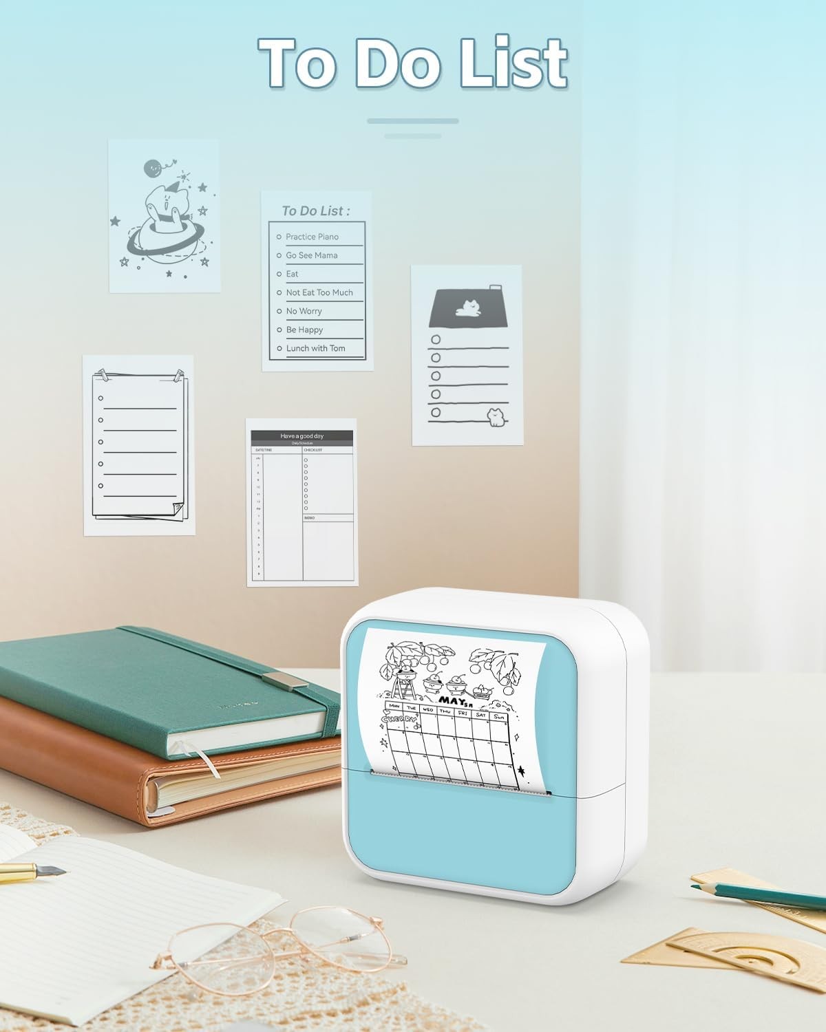 Phomemo Sticker Printer - Printpods Mini Printer with Stickers, Print Pod Xmas