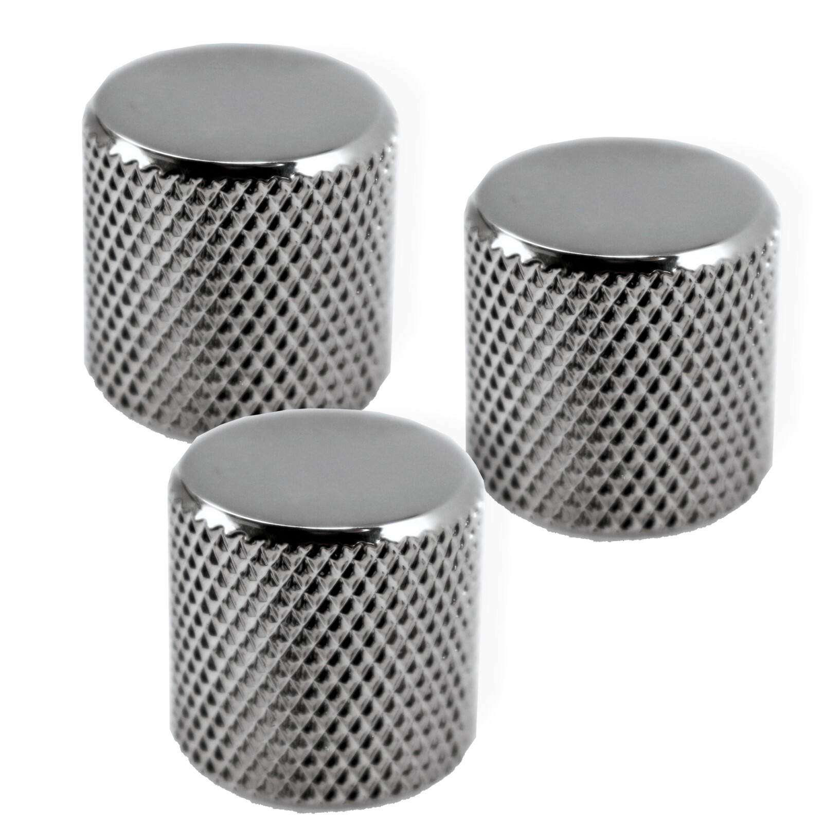 Knob Push on 6mm Chrome knurled edge 3 Pack  0811252CH-3P