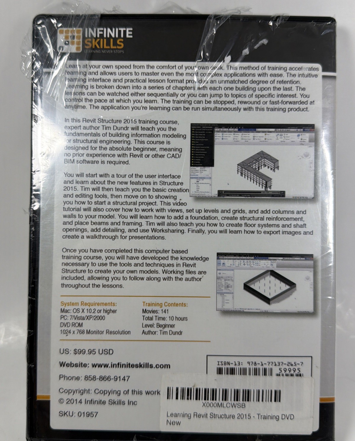 Infinite Skills DVD - Learning Revit Structure 2015 - New