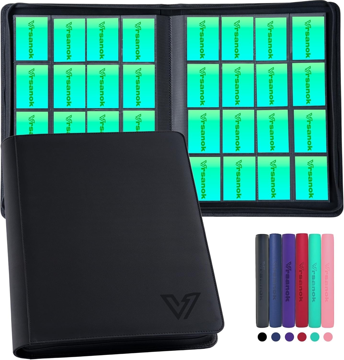 Large Capacity Trading Card Binder 16 Pocket 1280 Cards 4x4 Album Folder Case