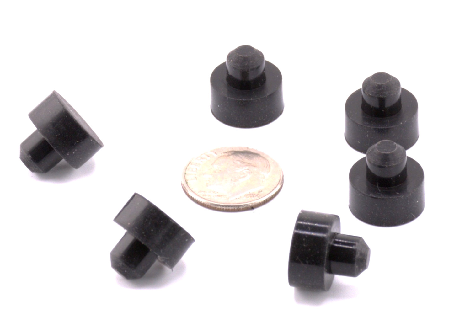 1/4" Hole Push-In Rubber Feet Bumpers 1/2" Diameter x 1/4" Height Equipment
