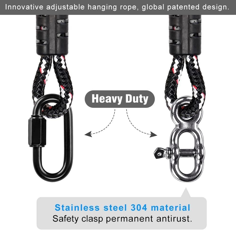 Adjustable Heavy Duty Swing & Hammock Hanging Ropes High Strength 6.5ft, 2-Pack