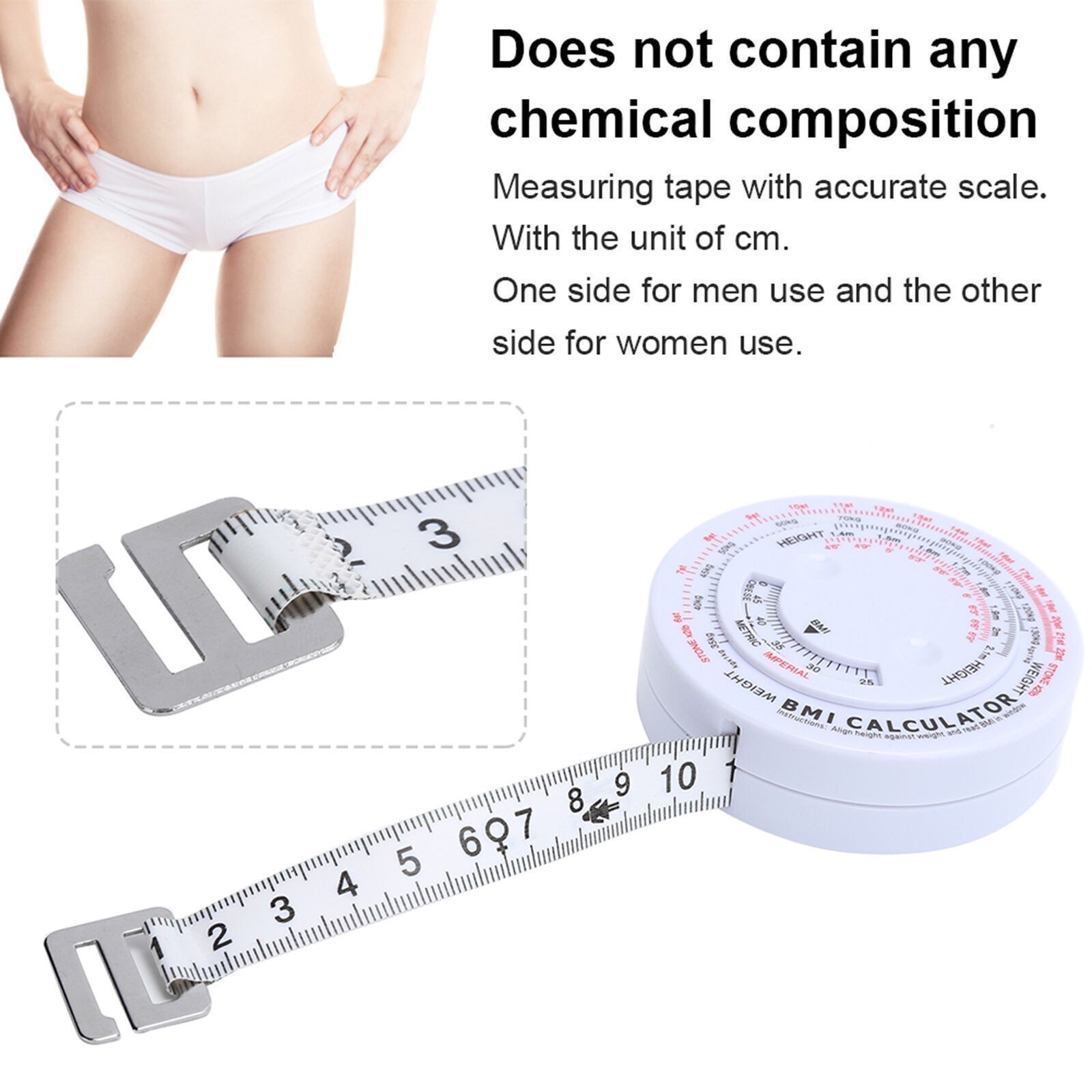 150cm BMI Body Mass Index Tape Measure Body Fat Caliper Weight Loss Calculator