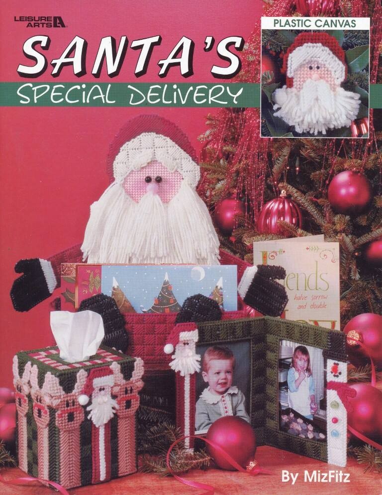 NEW LEISURE ARTS PLASTIC CANVAS SANTA'S SPECIAL DELIVERY 15 DESIGNS VTG 2003