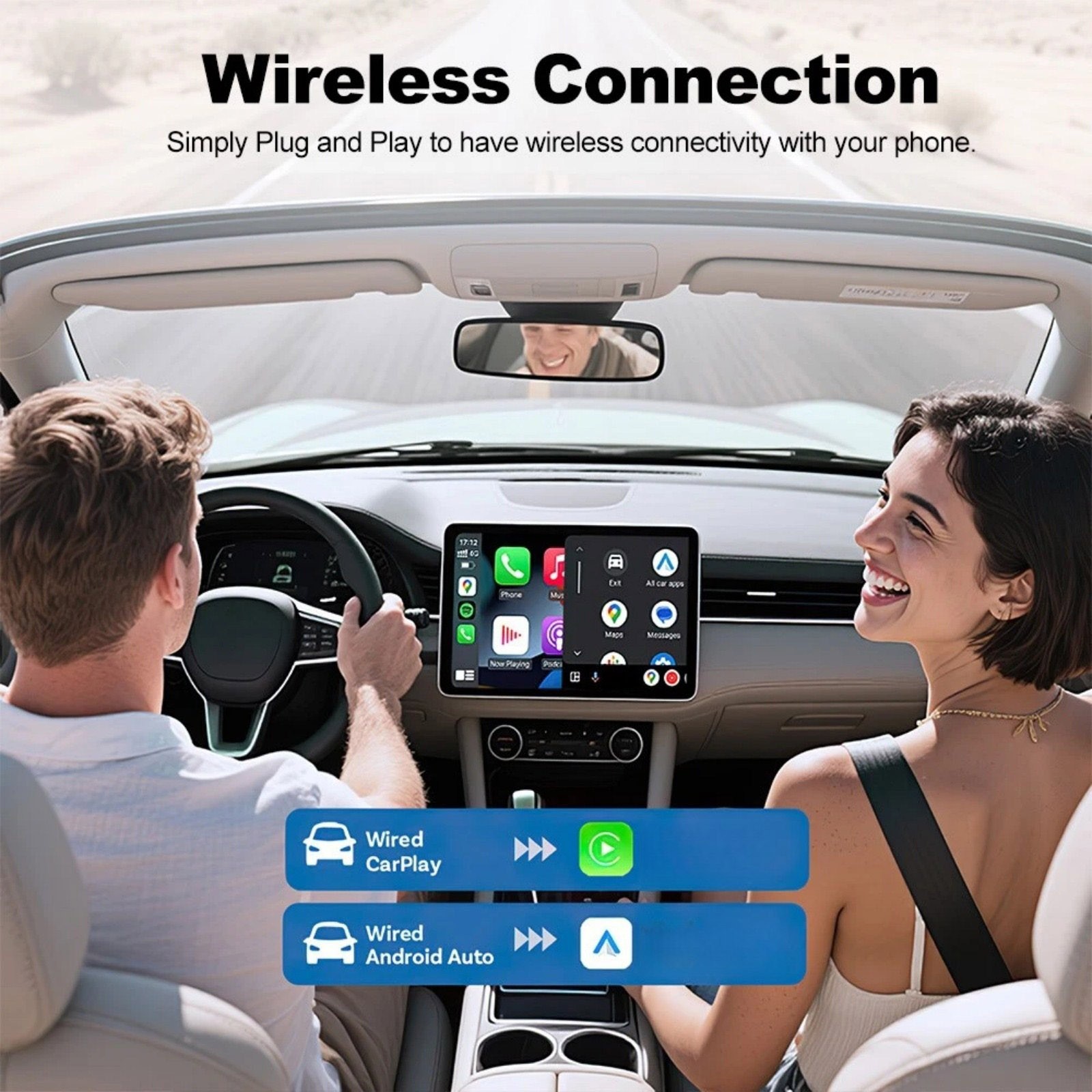 Wireless for CarPlay Adapter Dongle for Android Auto Bluetooth 4.2 USB Connector