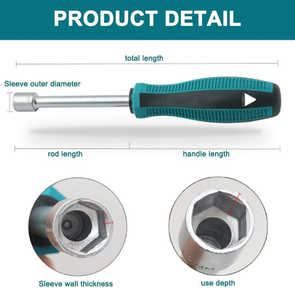 5/16 Inch Hex Nut Driver, Socket Wrench Screwdriver, For Auto Repair,2pcs