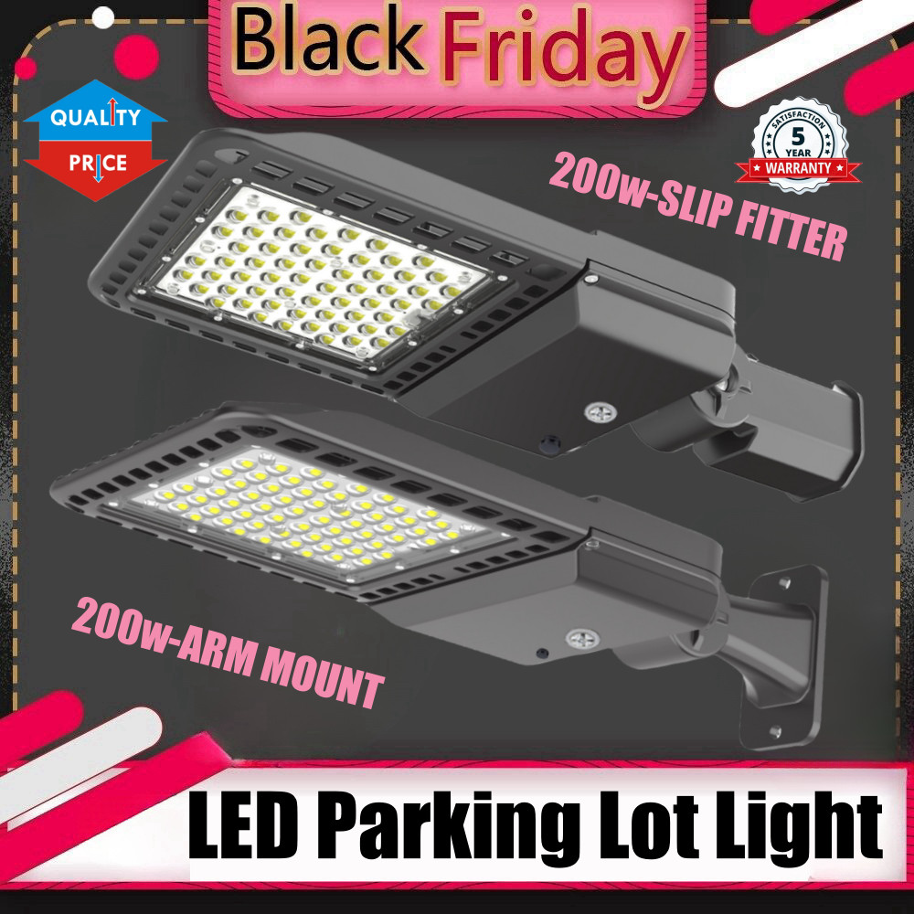 Led Shoebox Parking Lot Area Light 200W 300W Outdoor 5500K Daylight AC100-277V